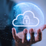 cloud data security protection with encryption and cyber security concept