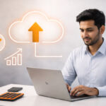 cloud computing concept with servers and internet network for business